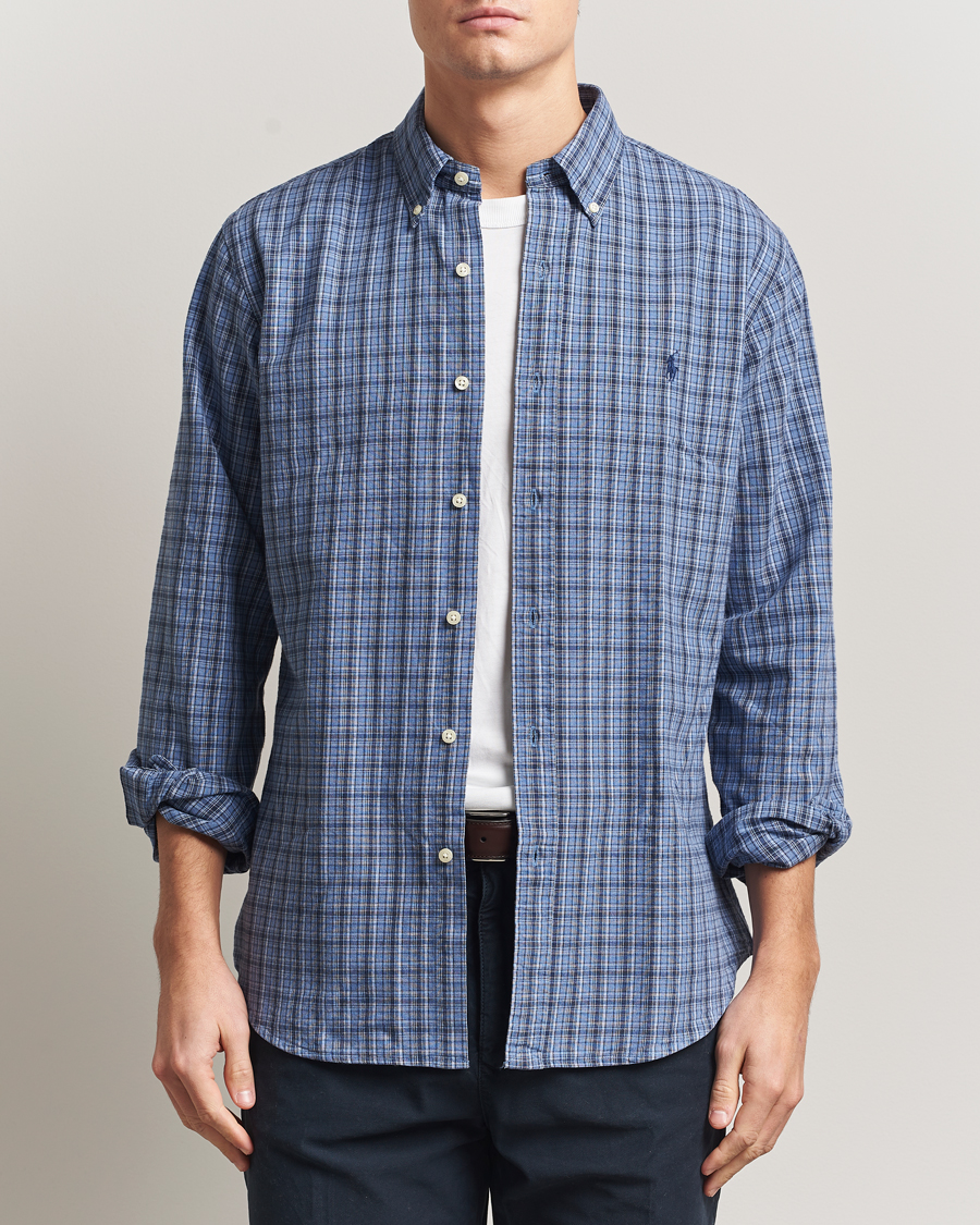 Herren | Hemden | Polo Ralph Lauren | Custom Fit Checked Shirt Blue Heather Multi