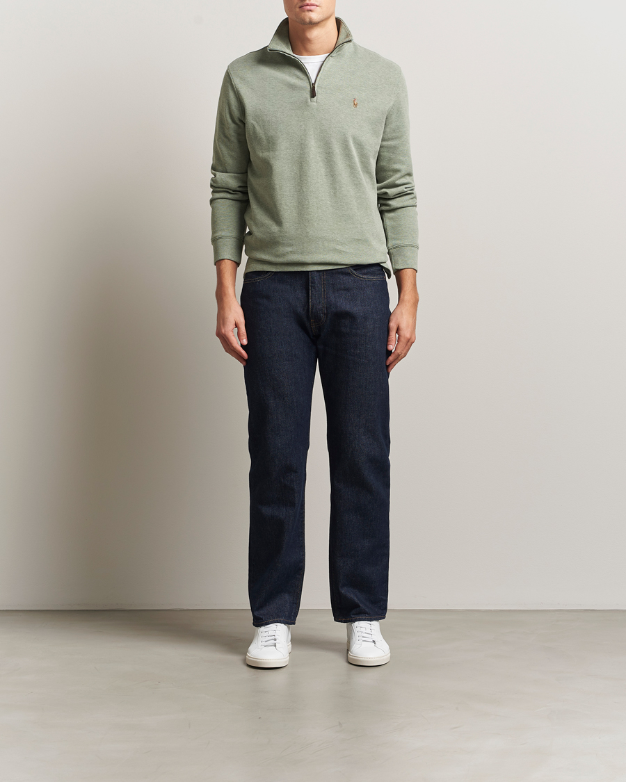 Herren | Pullover | Polo Ralph Lauren | Double Knitted Half Zip Greenery Heather