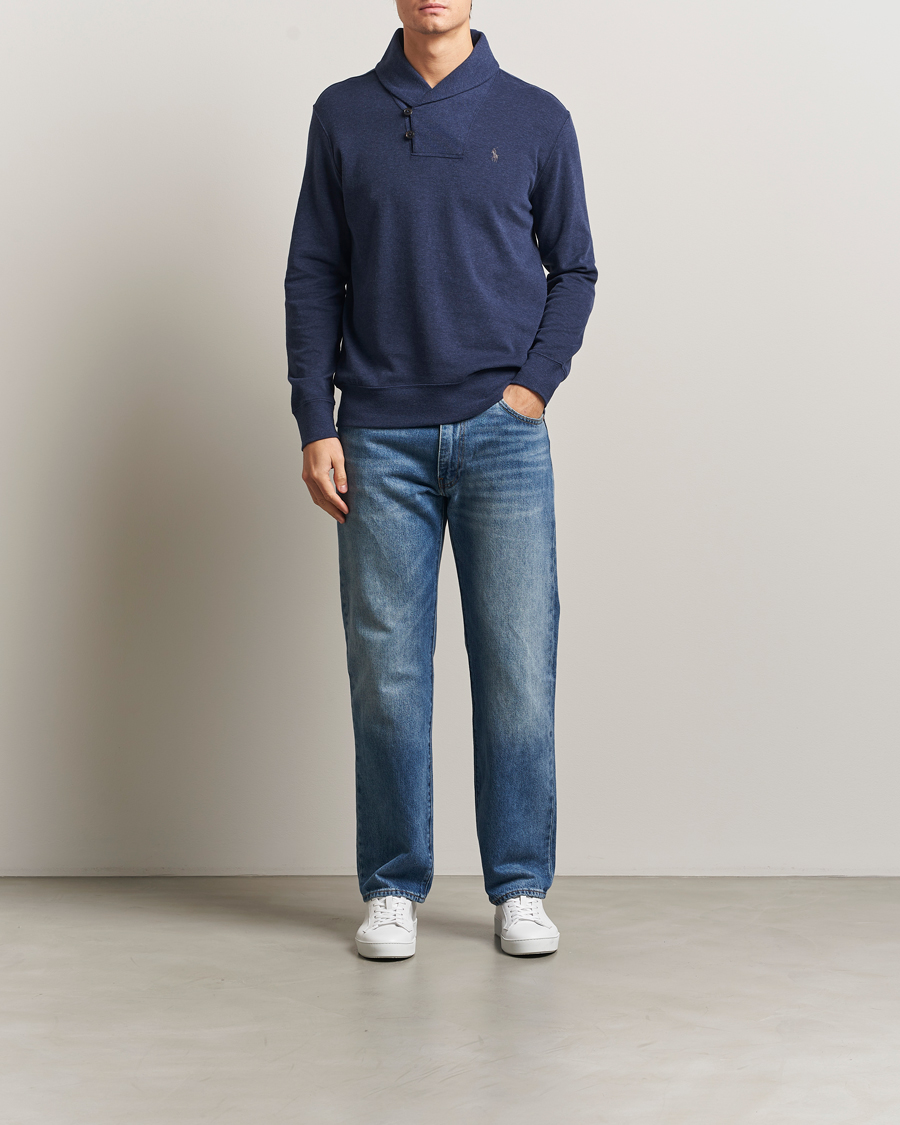Herren | Pullover | Polo Ralph Lauren | Double Knitted Shawl Collar Sweater Navy Heather