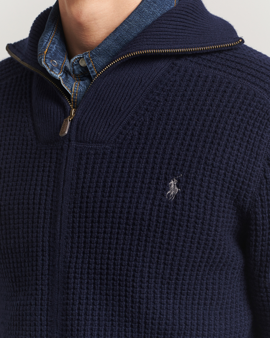 Herren | Pullover | Polo Ralph Lauren | Cotton/Wool Full Zip Hunter Navy