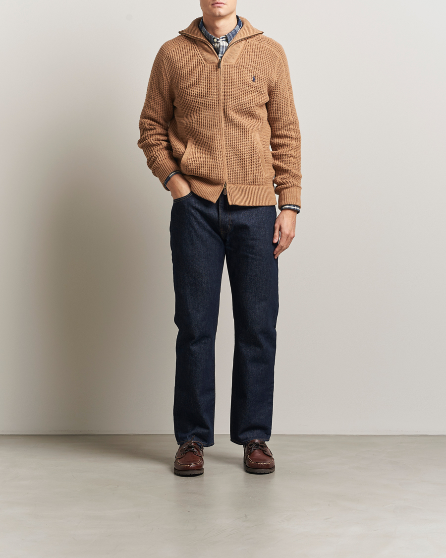 Herren | Pullover | Polo Ralph Lauren | Cotton/Wool Full Zip Brown Sugar Melange