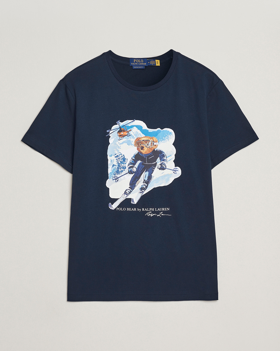 Herren | T-Shirts | Polo Ralph Lauren | Printed Bear T-Shirt Worth Navy