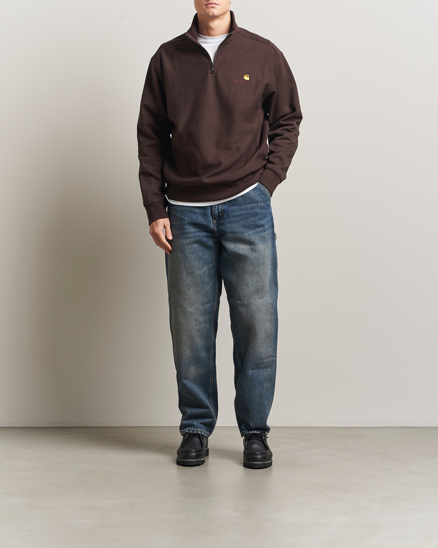 Herren | Pullover | Carhartt WIP | Half Zip American Script Sweat Palisander