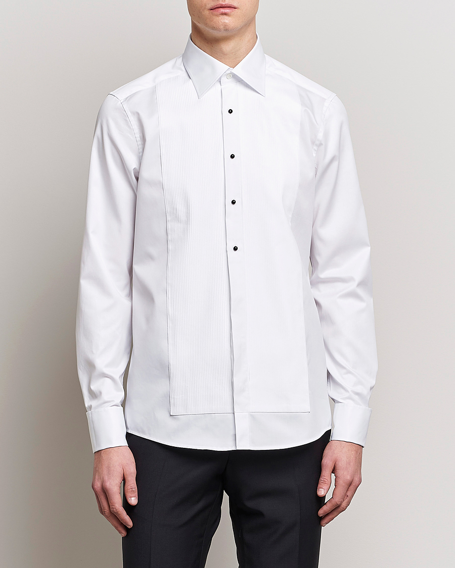 Herren | Hemden | Stenströms | Slimline Open Smoking Shirt White
