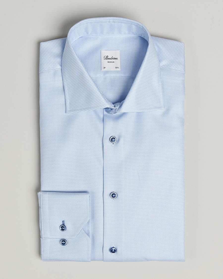 Herren | Hemden | Stenströms | Regular Fit Contrast Shirt Light Blue
