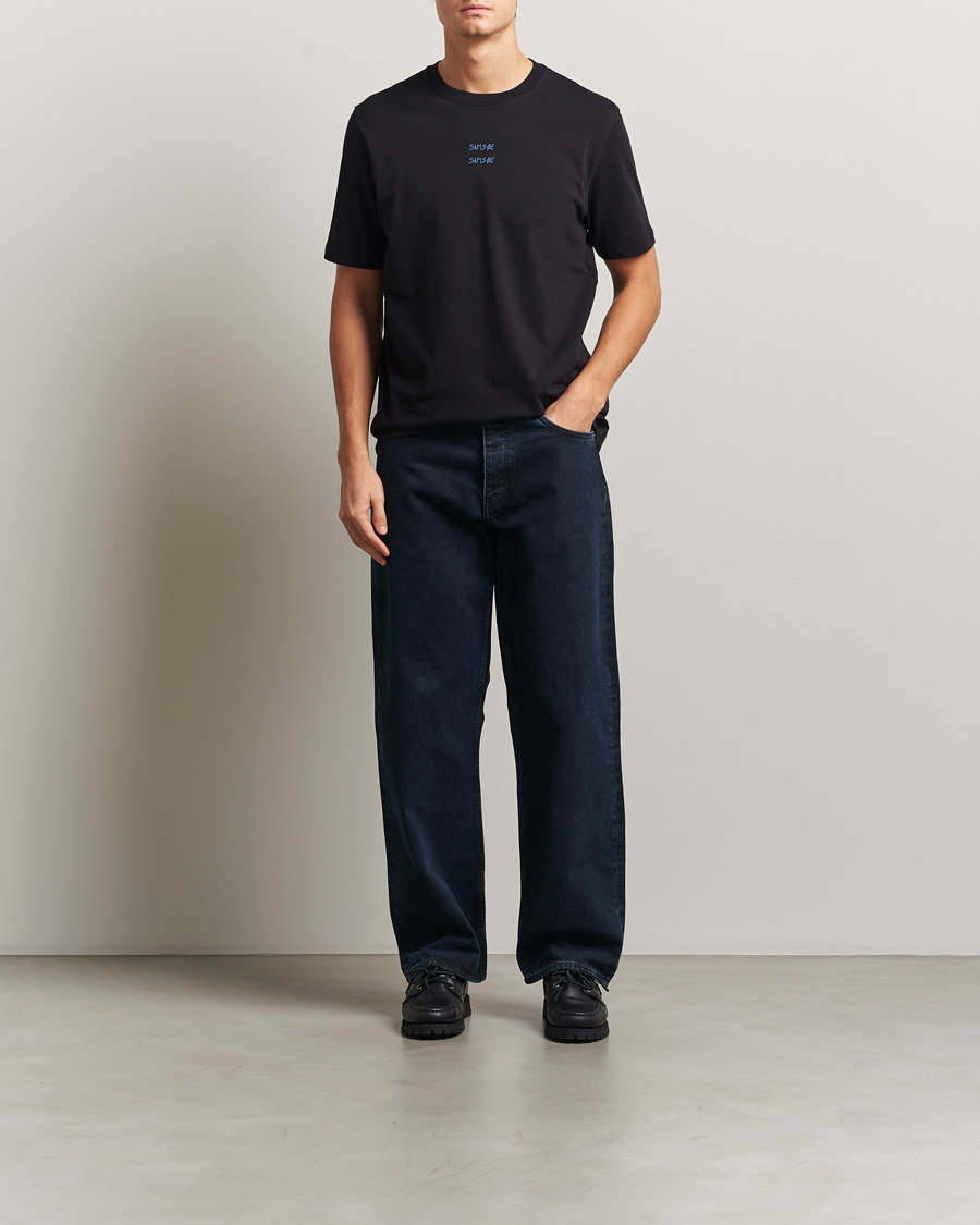 Herren | T-Shirts | Samsøe Samsøe | Cards Printed Crew Neck T-Shirt Black