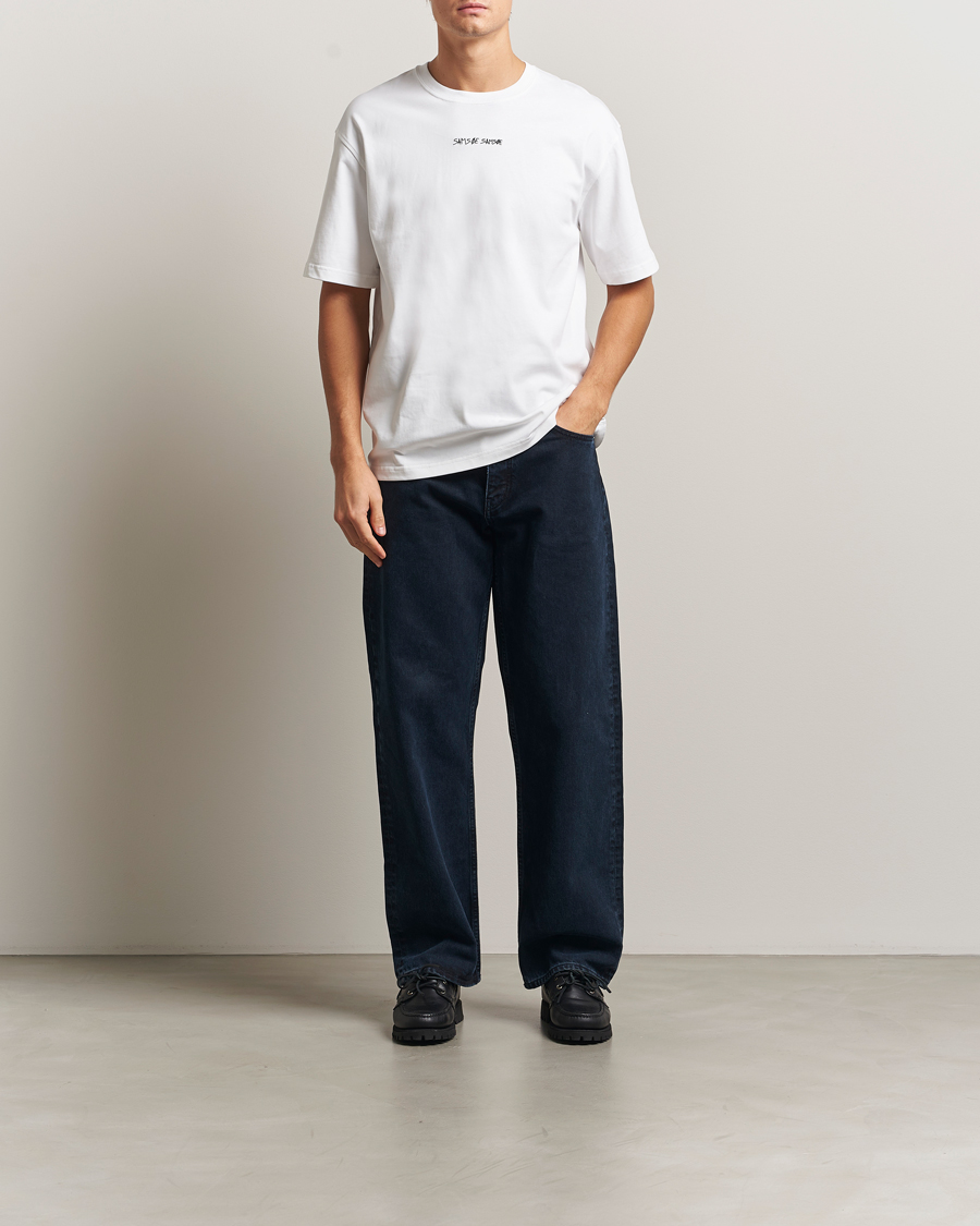 Herren | T-Shirts | Samsøe Samsøe | Dinner Printed Crew Neck T-Shirt White