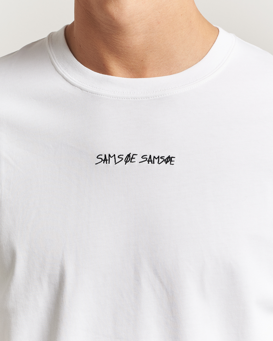 Herren | T-Shirts | Samsøe Samsøe | Dinner Printed Crew Neck T-Shirt White