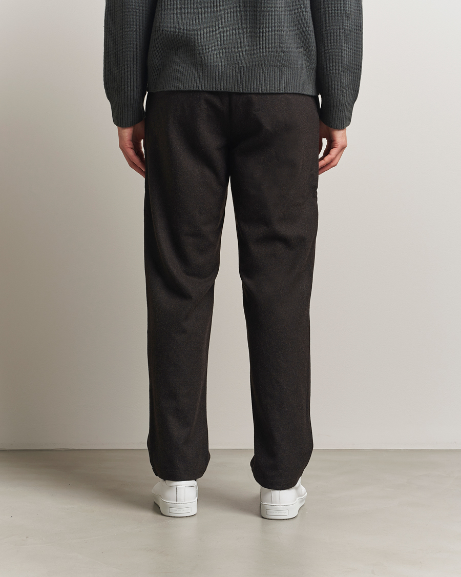 Herren | Hosen | Samsøe Samsøe | Bertil Flannel Drawstring Trousers Black Coffee Melange