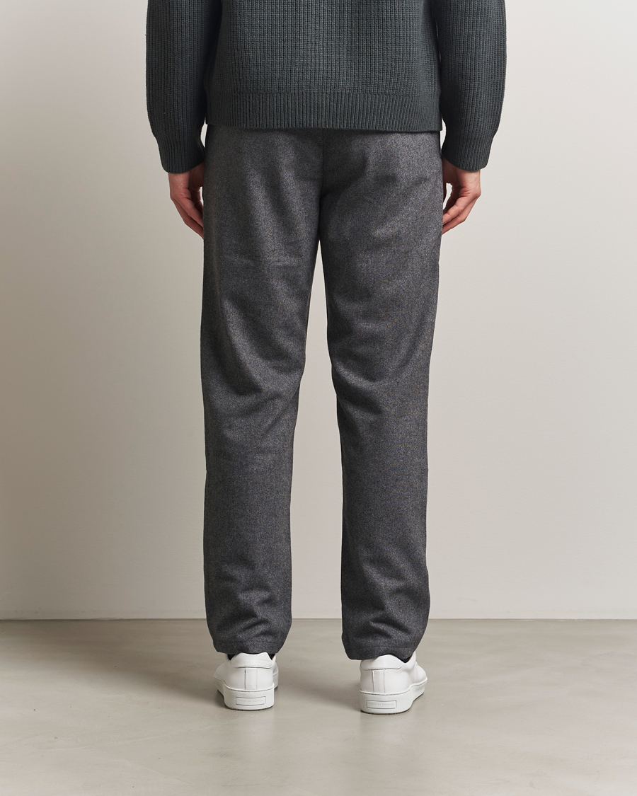 Herren | Hosen | Samsøe Samsøe | Bertil Flannel Drawstring Trousers Dark Grey Melange