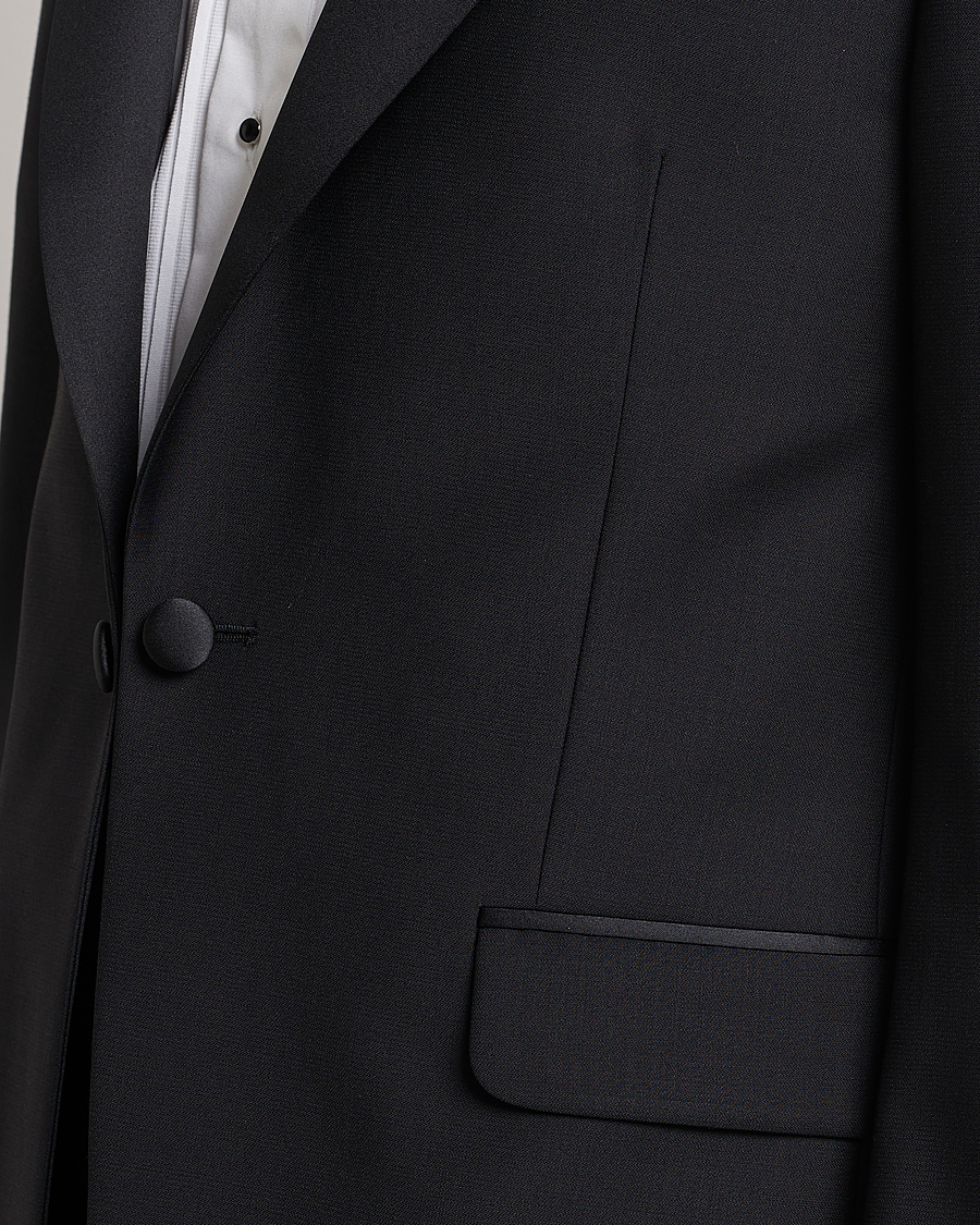 Herren | Sakkos | Oscar Jacobson | Frampton Wool Tuxedo Blazer Black