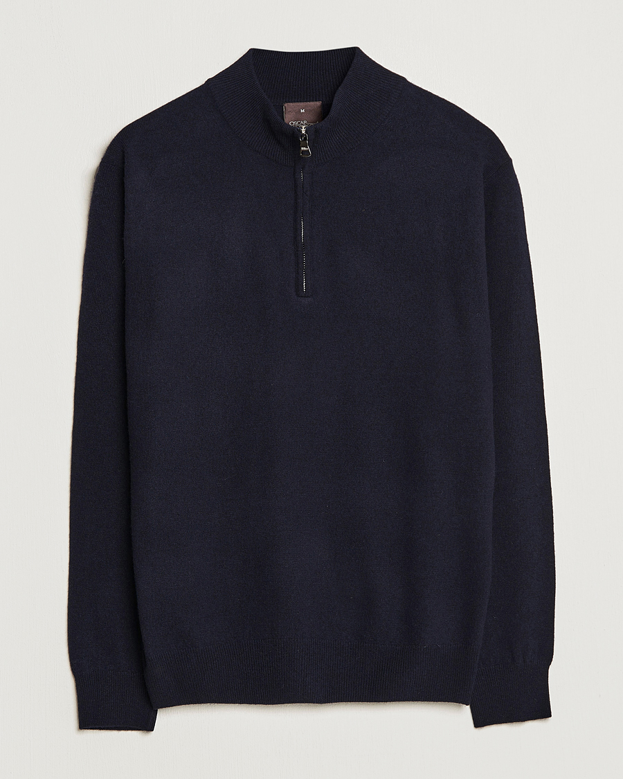 Herren | Pullover | Oscar Jacobson | Patton Wool Half-Zip Navy