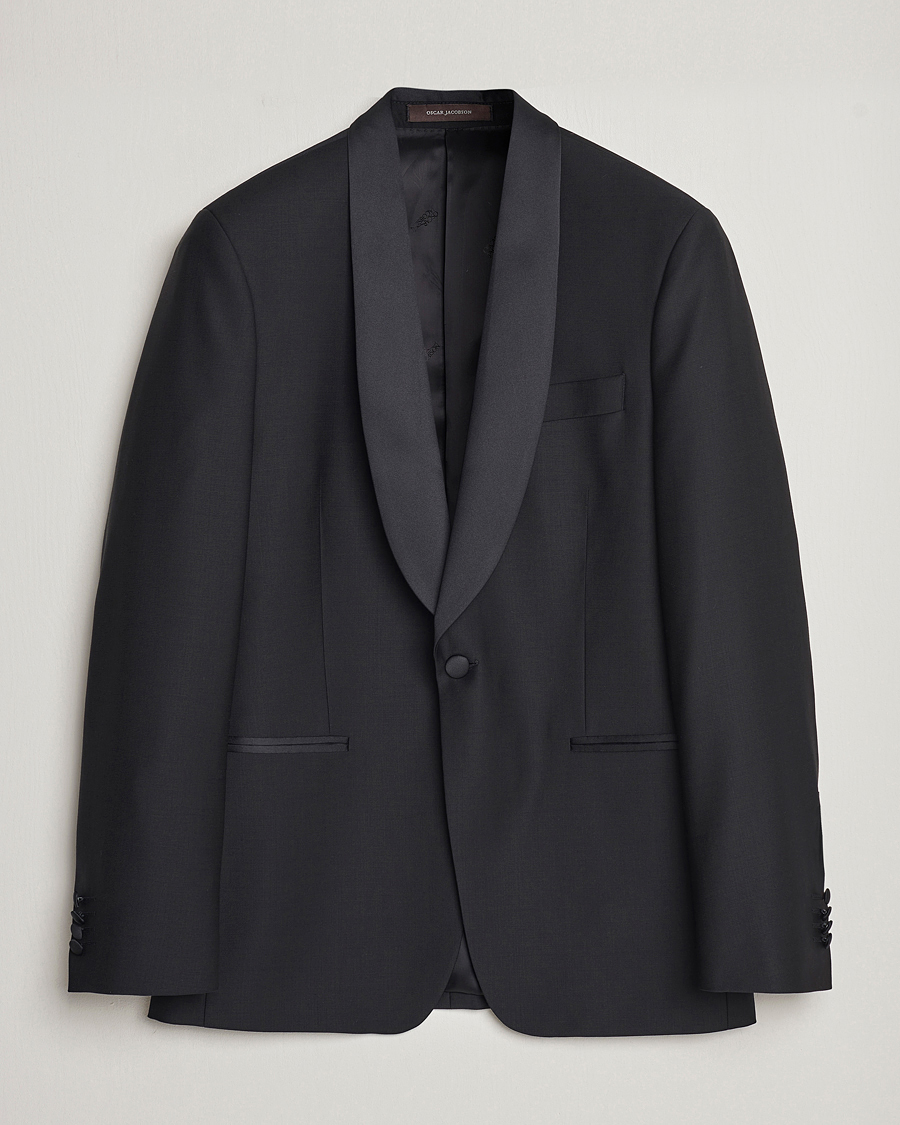 Herren | Sakkos | Oscar Jacobson | Figaro Wool Tuxedo Blazer Black