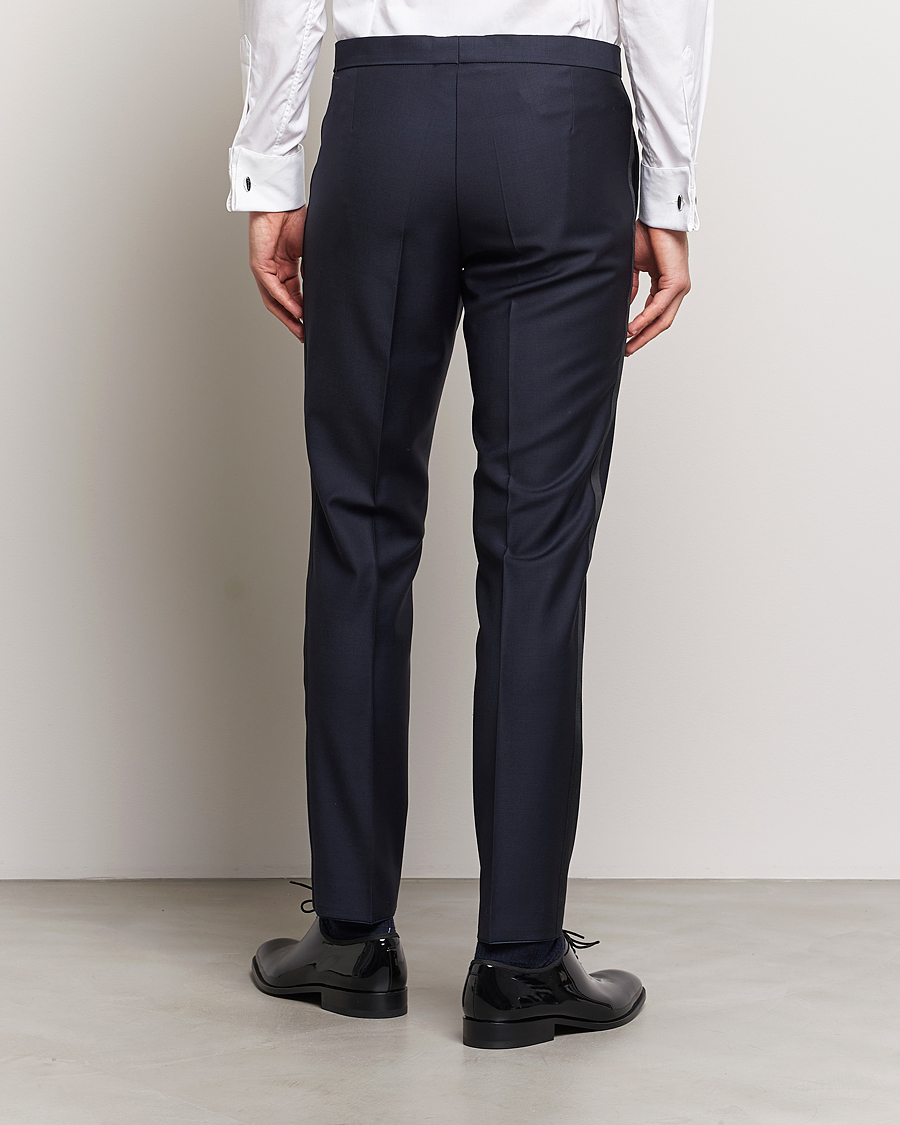 Herren | Hosen | Oscar Jacobson | Denz Wool Tuxedo Trousers Navy