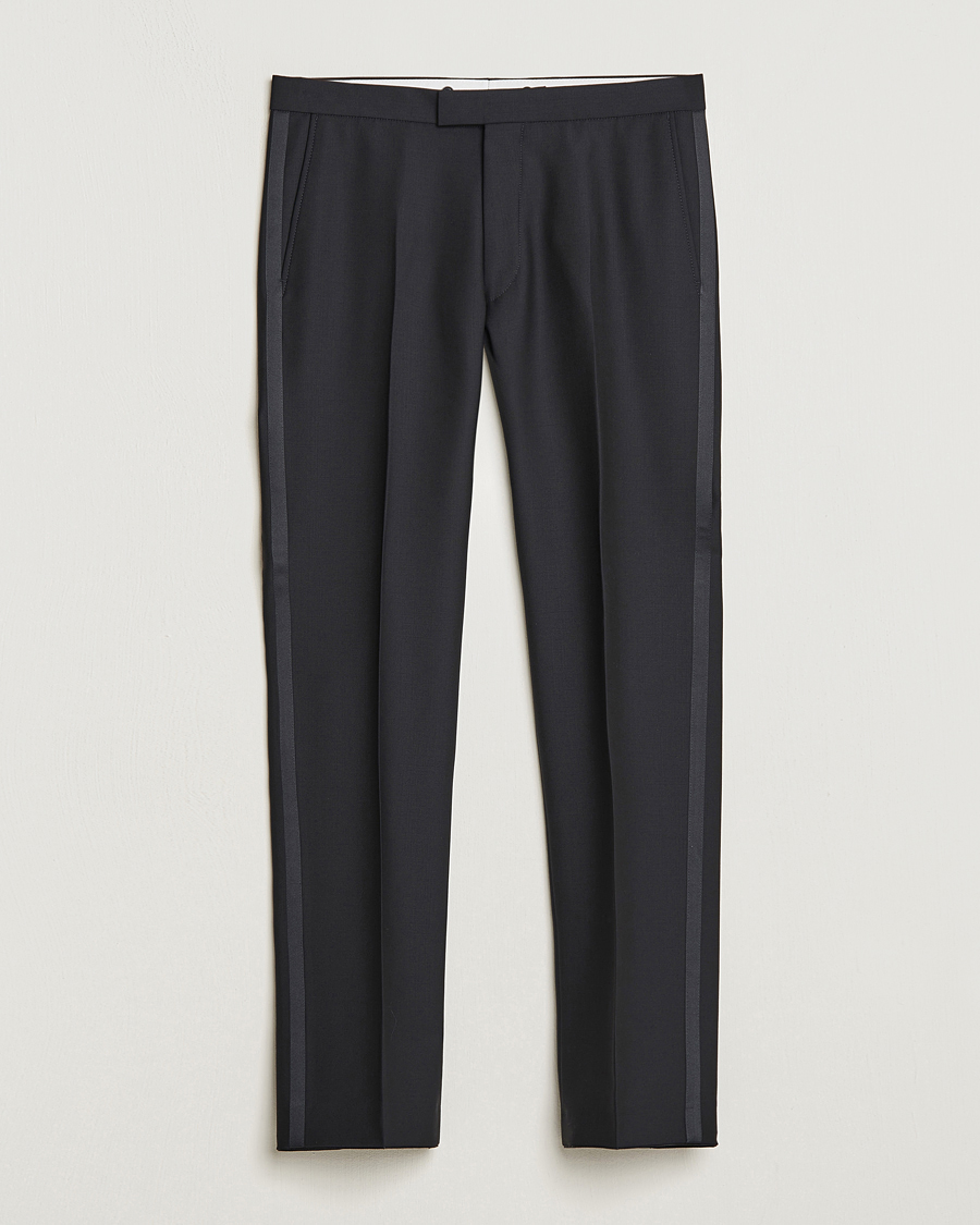 Herren | Hosen | Oscar Jacobson | Denz Straight Wool Tuxedo Trousers Black