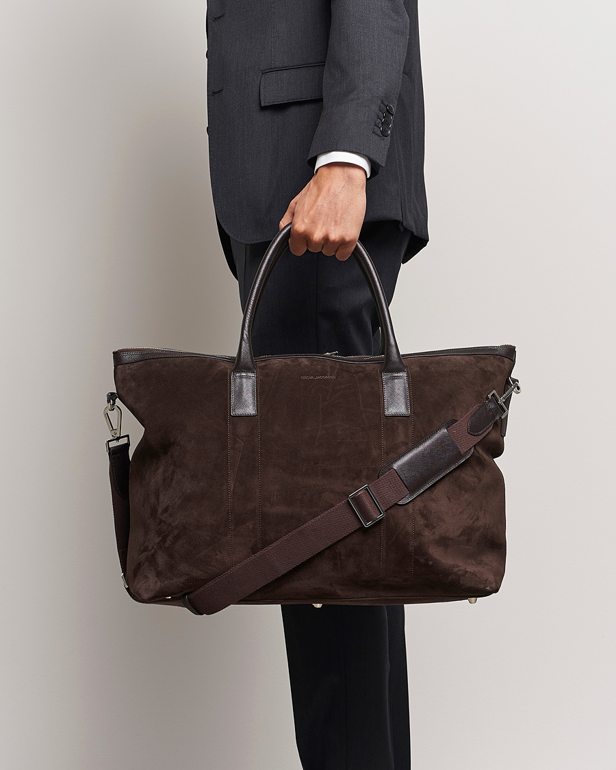 Herren | Taschen | Oscar Jacobson | Weekend Bag Soft Leather Chocolate Brown