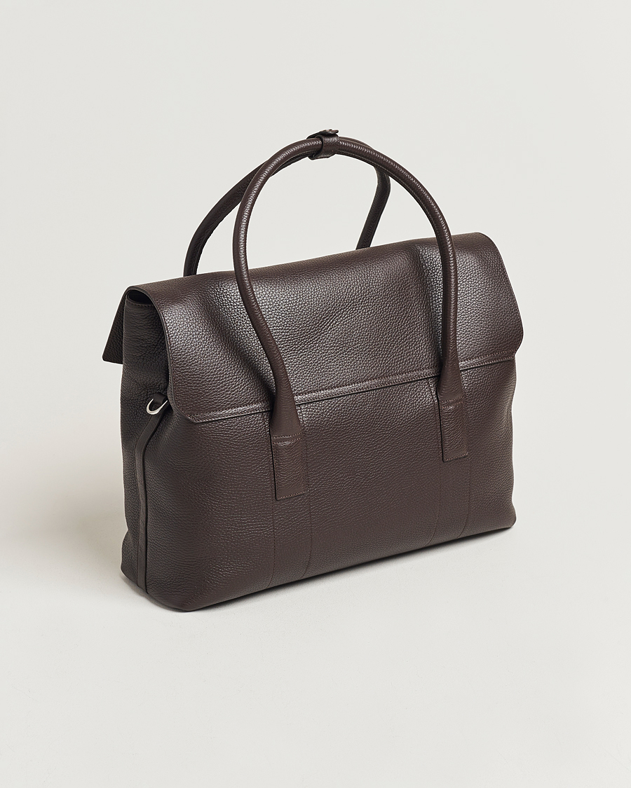 Herren | Oscar Jacobson Overnight Leather Bag Dark Mud Brown | Oscar Jacobson | Overnight Leather Bag Dark Mud Brown
