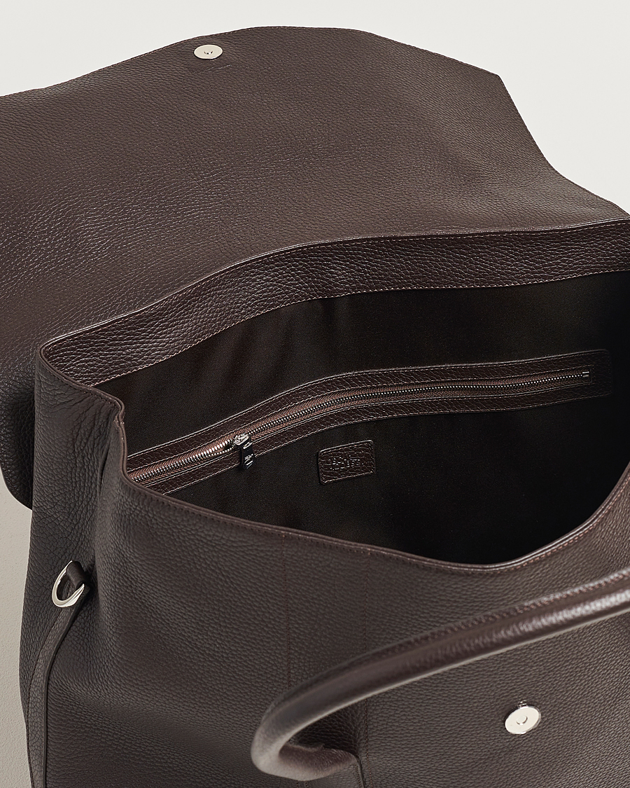 Herren | Oscar Jacobson Overnight Leather Bag Dark Mud Brown | Oscar Jacobson | Overnight Leather Bag Dark Mud Brown