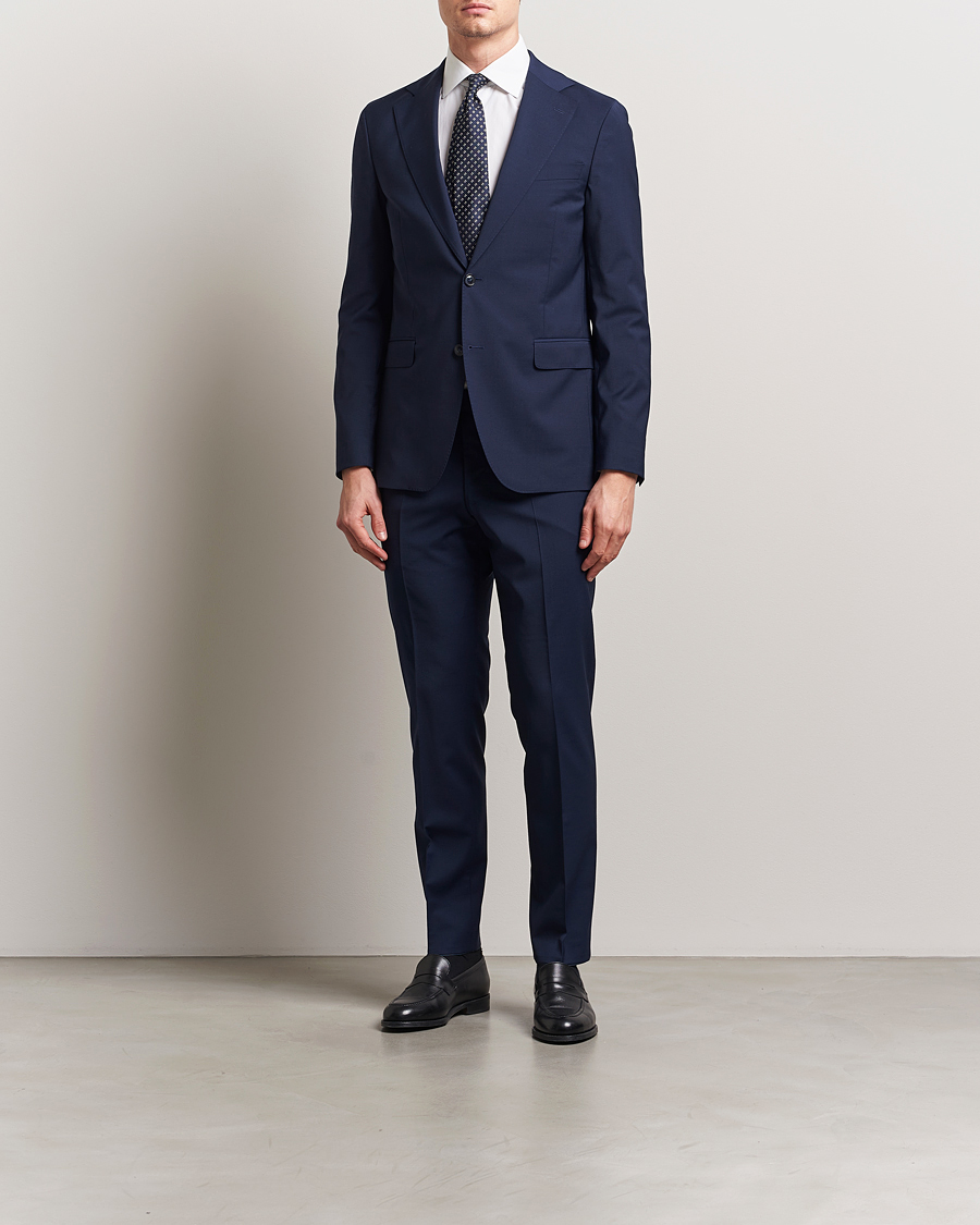 Herren | Hosen | Oscar Jacobson | Denz Wool Blend Trousers Navy