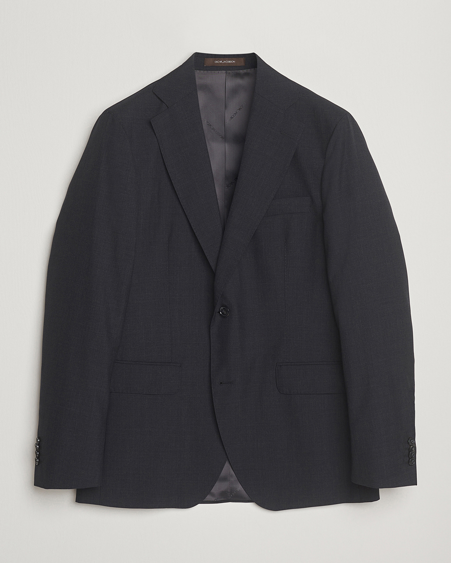 Herren | Sakkos | Oscar Jacobson | Fogerty Wool Blazer Grey