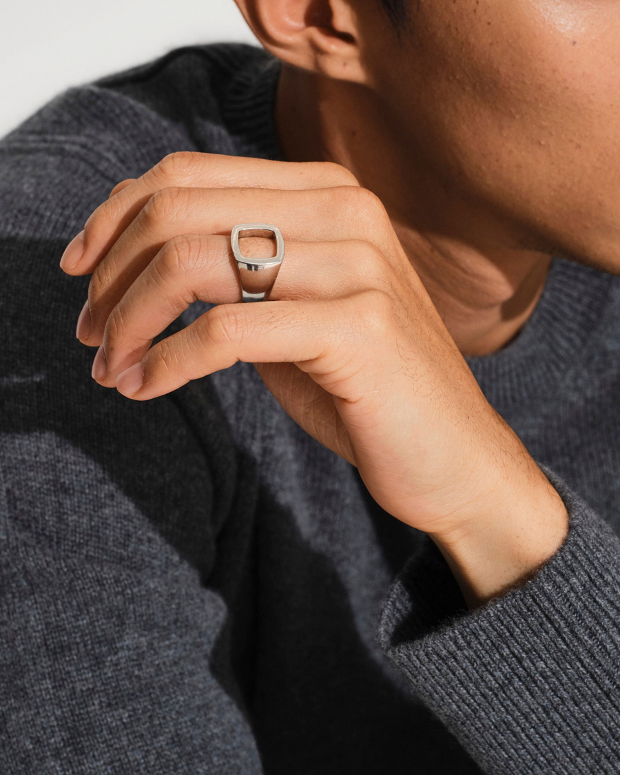 Herren | Schmuck | Tom Wood | Cushion Open Ring Silver