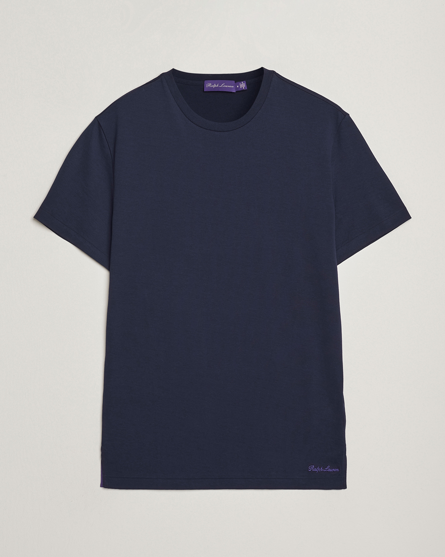 Herren | T-Shirts | Ralph Lauren Purple Label | Luxury Cotton T-Shirt Chairman Navy