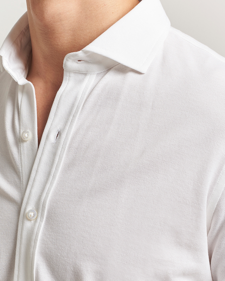 Herren | Hemden | Ralph Lauren Purple Label | Washed Cotton Pique Shirt White