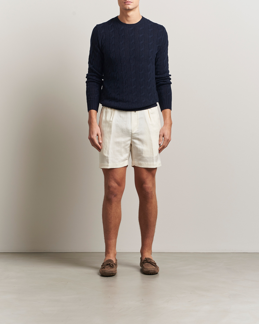 Herren | Pullover | Ralph Lauren Purple Label | Cashmere Cable Sweater Chairman Navy