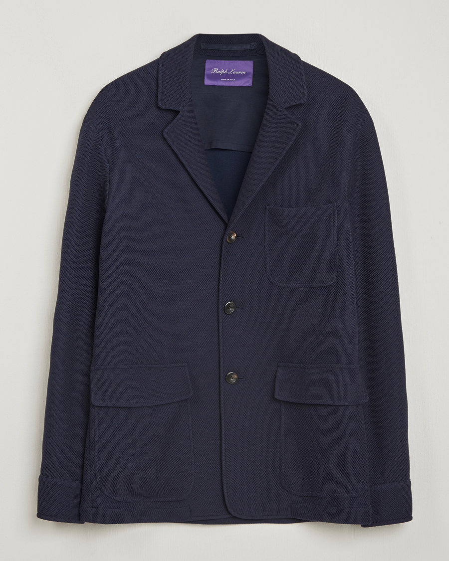 Herren | Sakkos | Ralph Lauren Purple Label | Wool/Cotton Jacket Chairman Navy