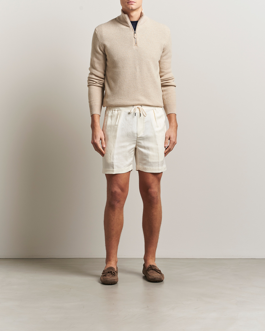 Herren | Shorts | Ralph Lauren Purple Label | Silk/Linen Drawstring Shorts Cream