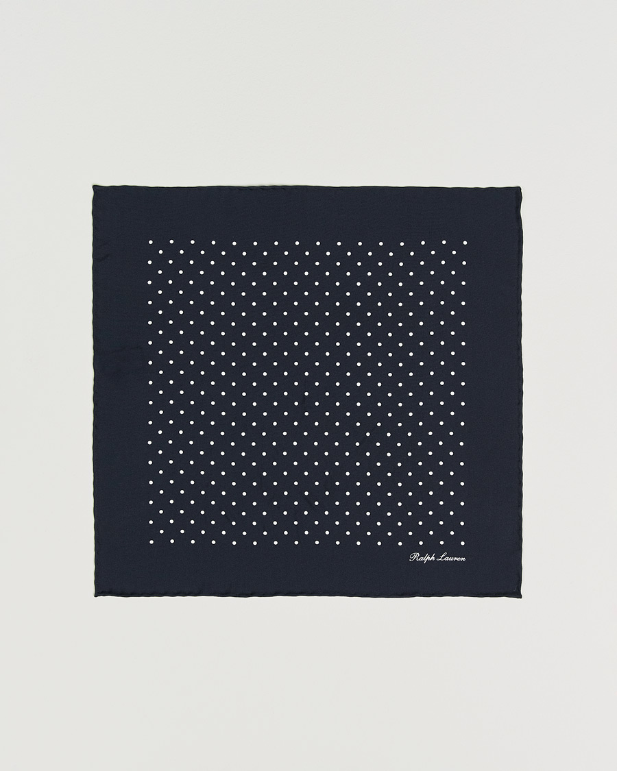 Herren | Neu im Onlineshop | Ralph Lauren Purple Label | Silk Dotted Pocket Square Navy