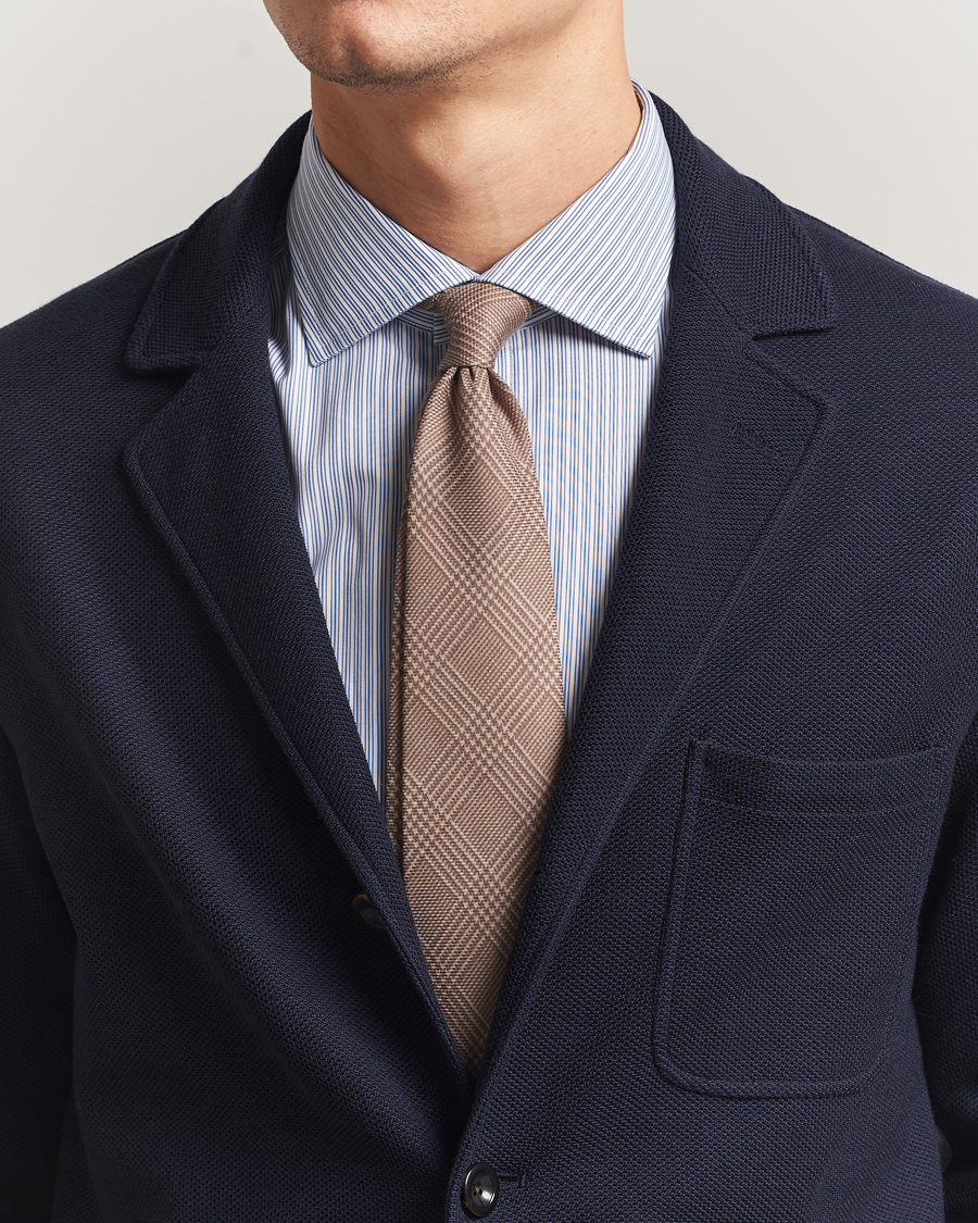 Herren | Krawatten | Ralph Lauren Purple Label | Glenplaid Silk Tie Beige