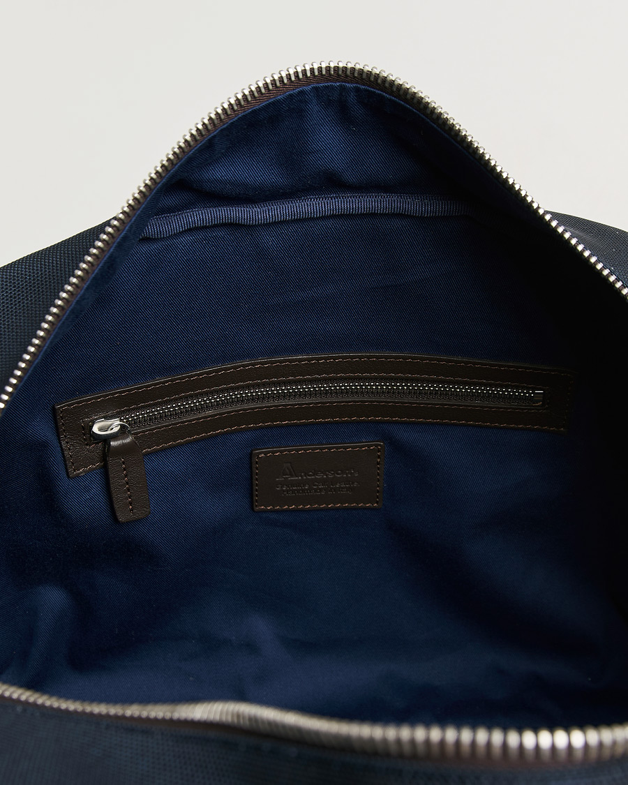 Herren | Taschen | Anderson's | Balistic Nylon/Leather Weekendbag Navy