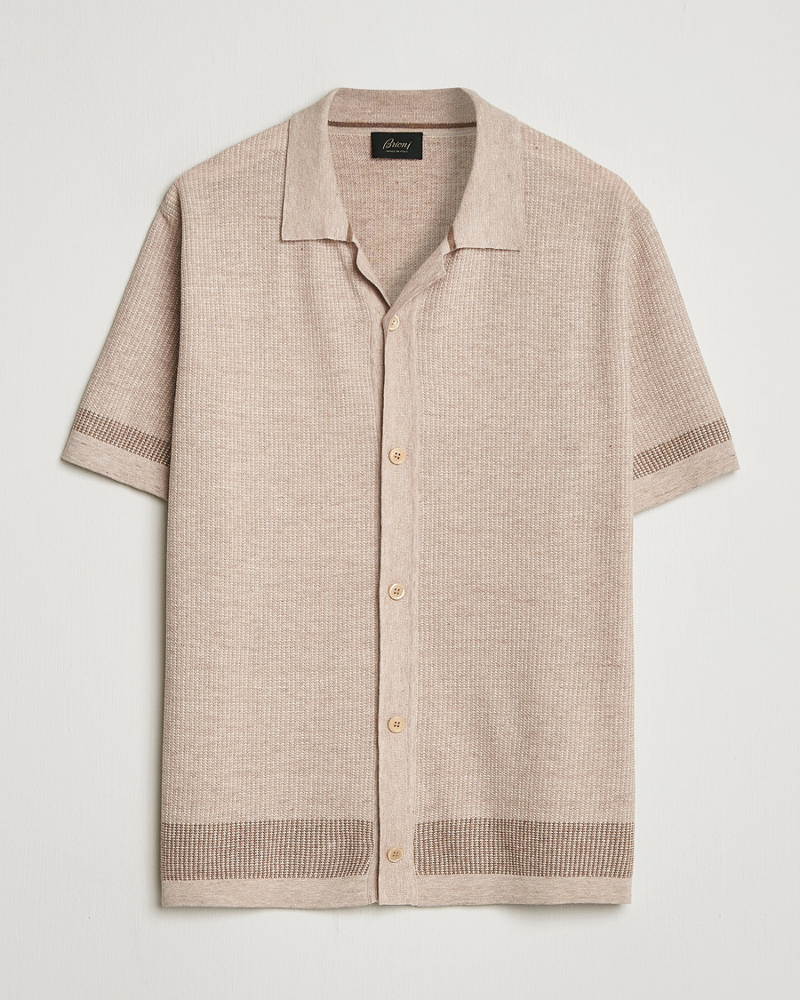 Herren | Hemden | Brioni | Cotton/Linen Cuban Shirt Beige