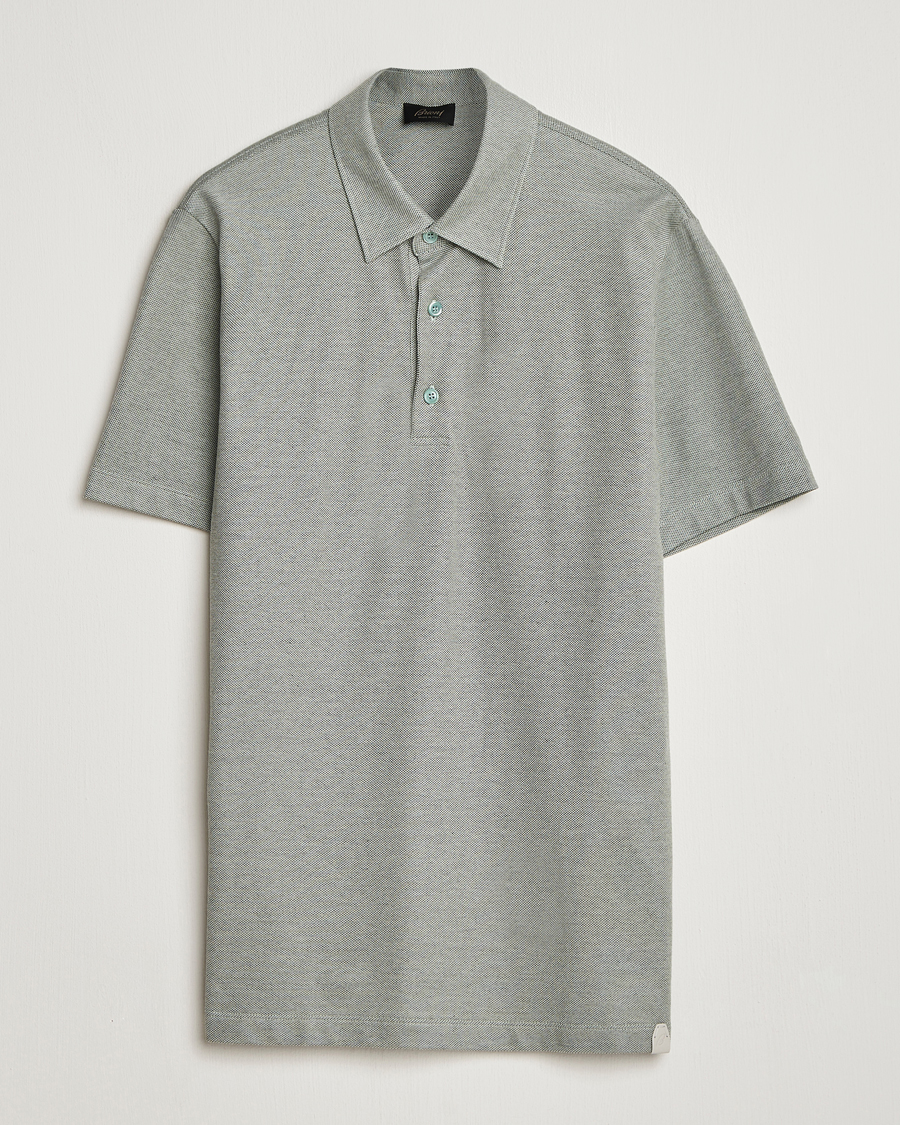 Herren | Poloshirts | Brioni | Short Sleeve Cotton Piquet Polo  Light Green