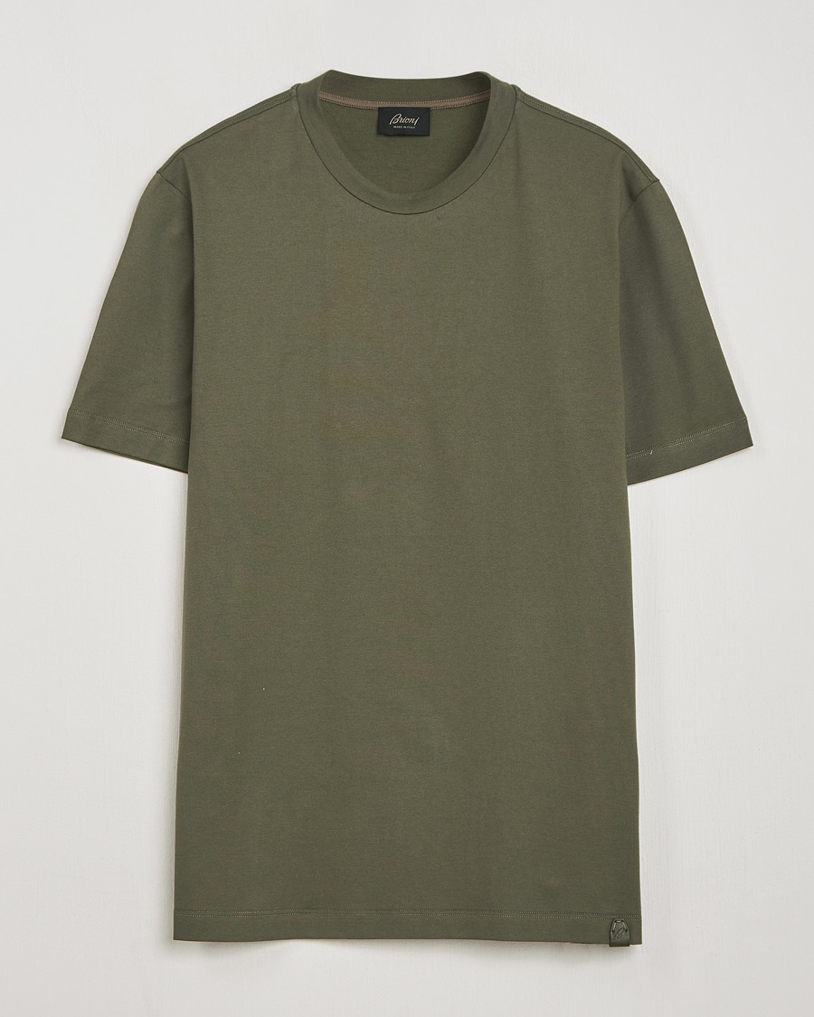 Herren | T-Shirts | Brioni | Short Sleeve Cotton T-Shirt Military