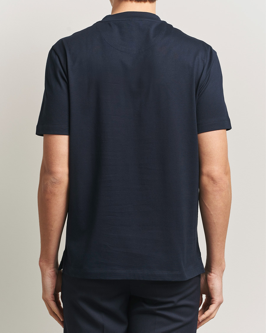 Herren | T-Shirts | Brioni | Short Sleeve Cotton T-Shirt Navy