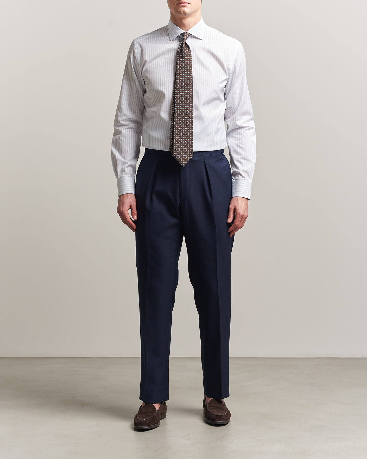 Herren | Hemden | Brioni | Slim Fit Dress Shirt Light Blue Stripe