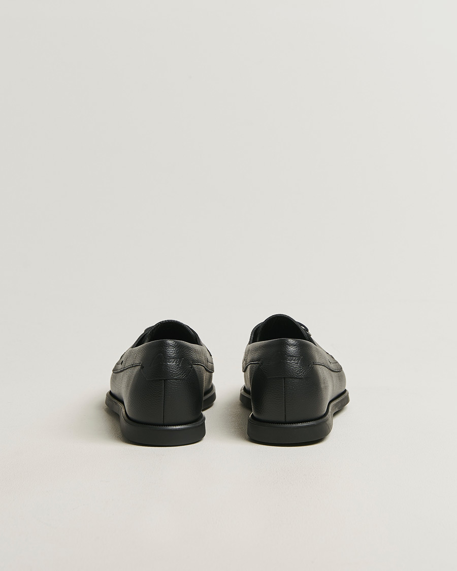 Herren | Segelschuhe | Brioni | Grain Leather Boat Shoes Black Calf