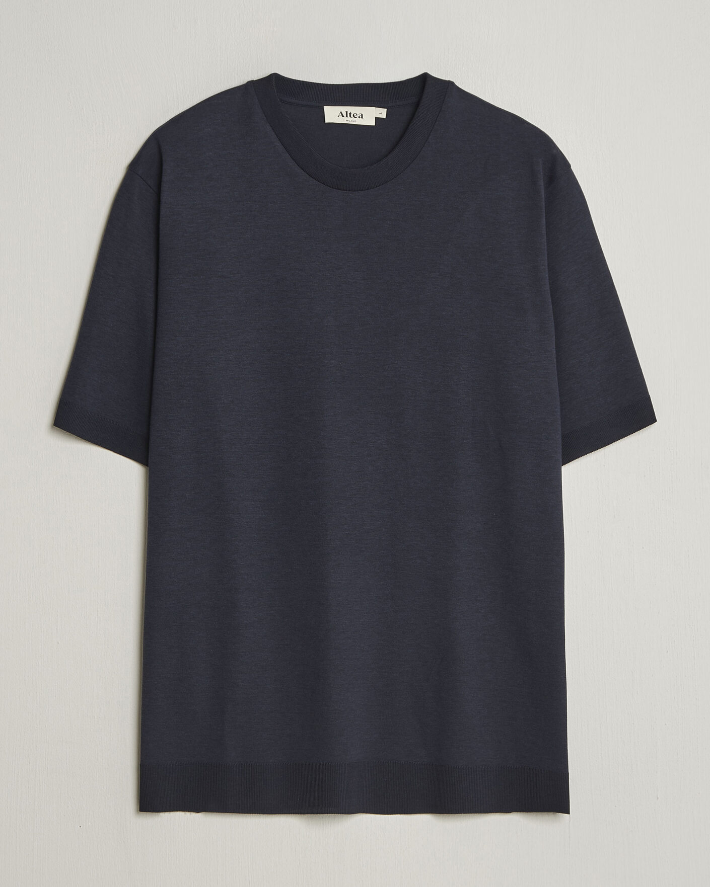 Herren | T-Shirts | Altea | Cotton/Stretch Knitted T-Shirt Navy