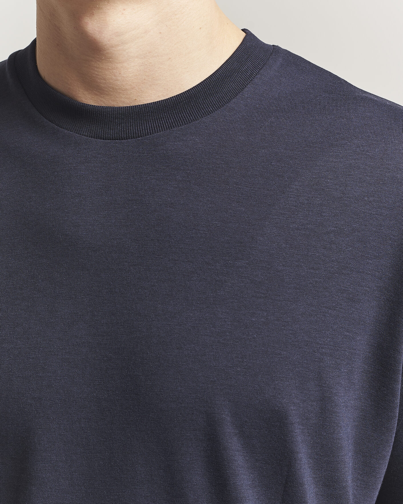 Herren | T-Shirts | Altea | Cotton/Stretch Knitted T-Shirt Navy