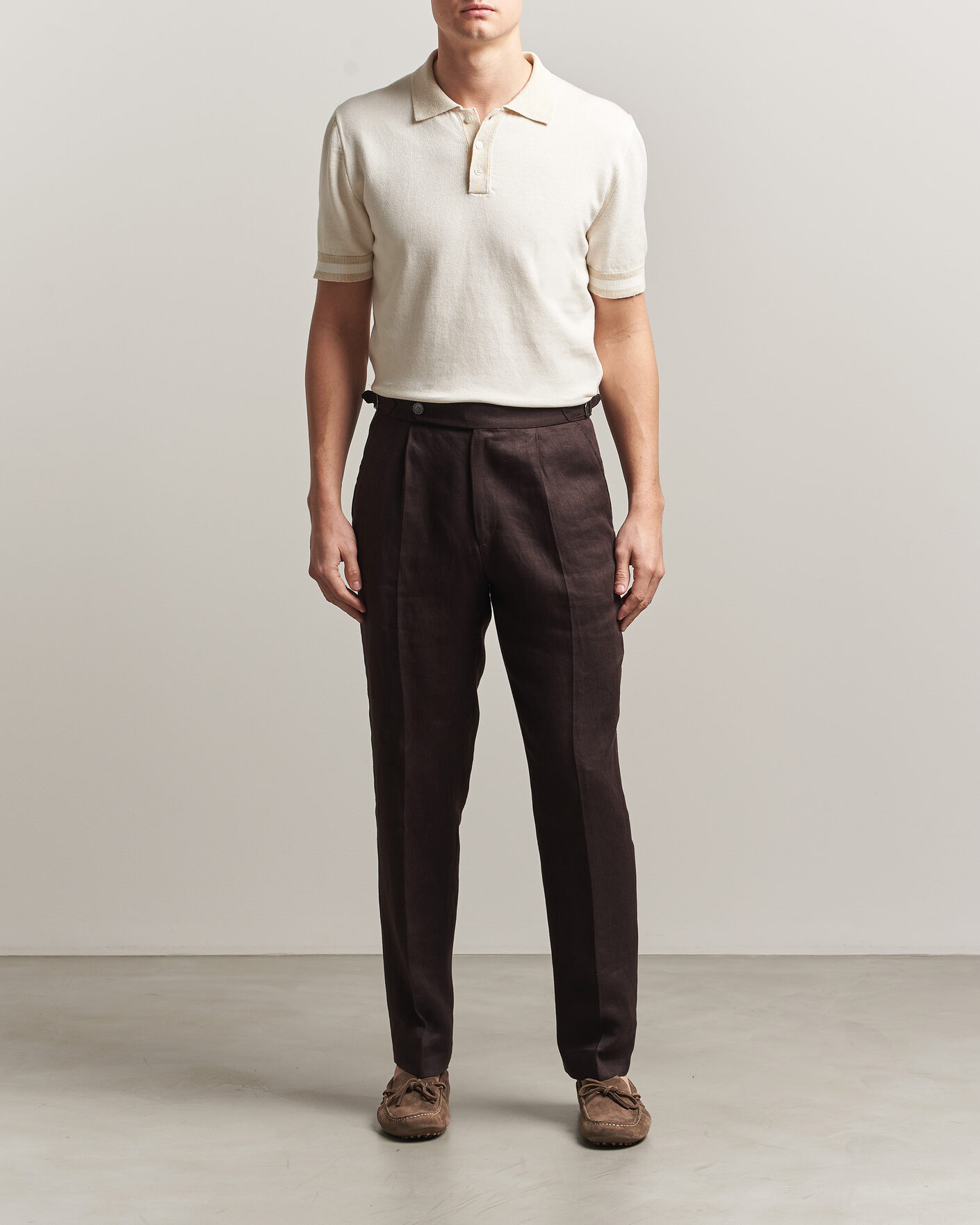 Herren | Poloshirts | Altea | Cotton/Linen Piquet Polo Off White