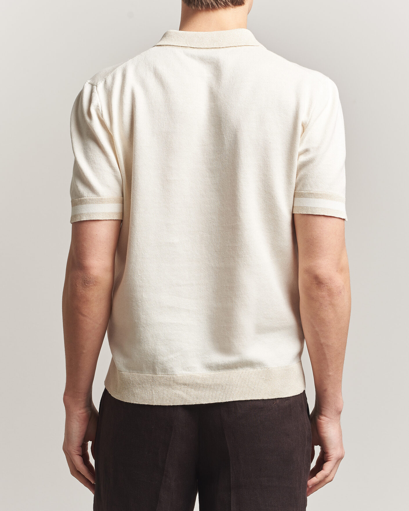 Herren | Poloshirts | Altea | Cotton/Linen Piquet Polo Off White