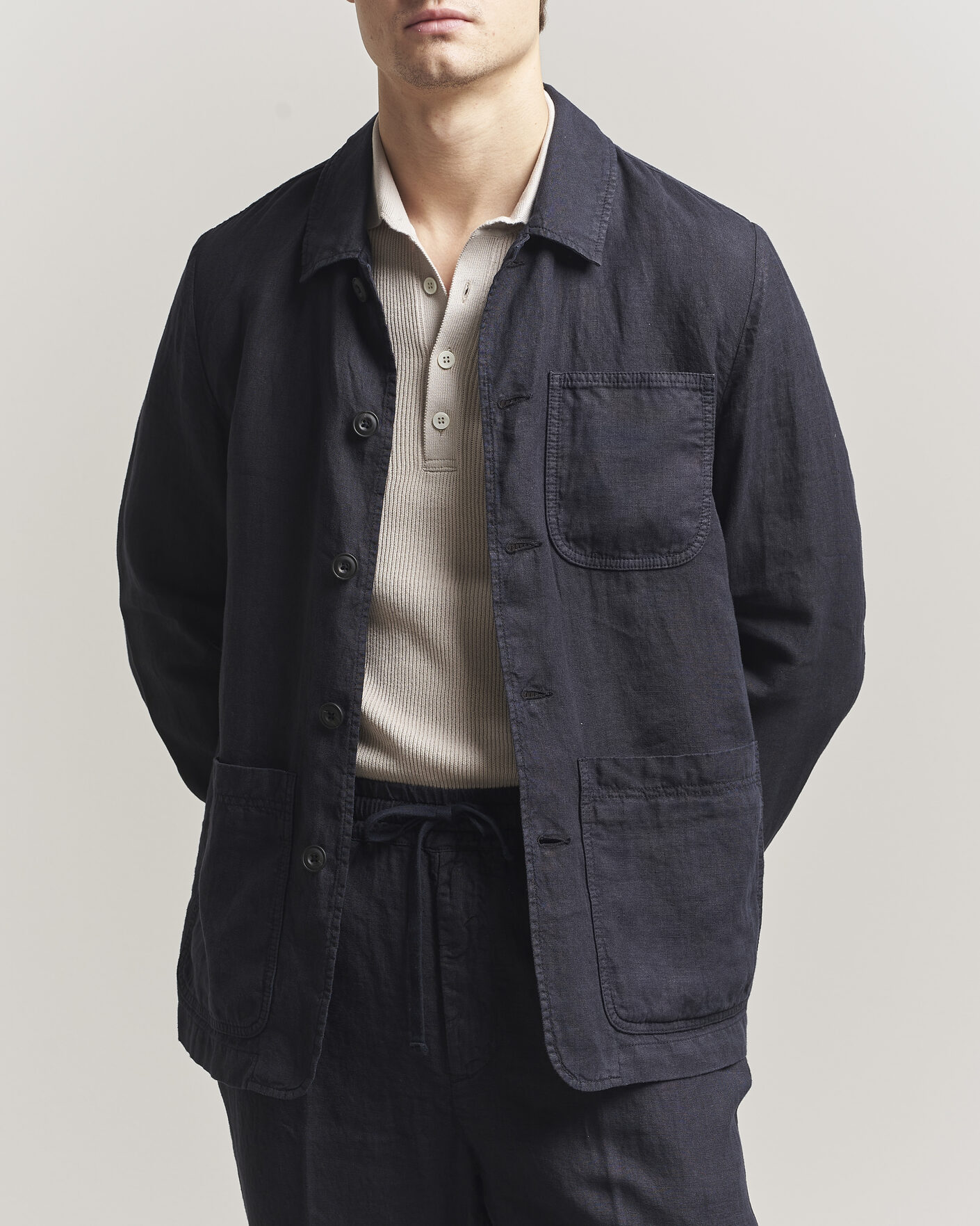 Herren | Jacken | Altea | Linen Chore Jacket Navy