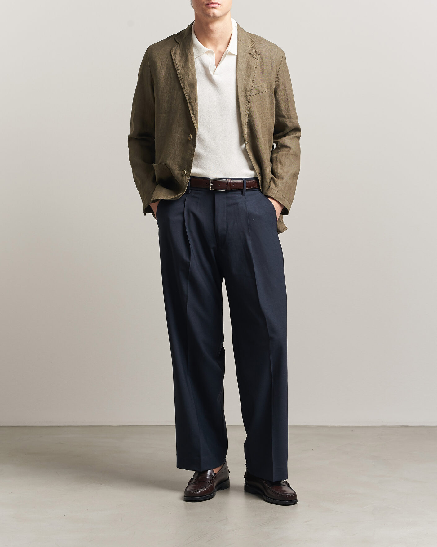 Herren | Sakkos | Altea | Linen Blazer Military