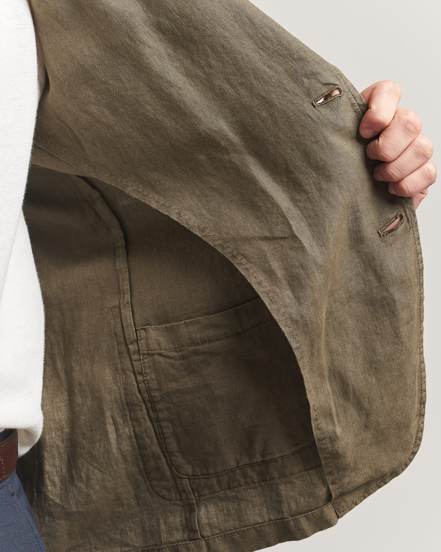 Herren | Sakkos | Altea | Linen Blazer Military