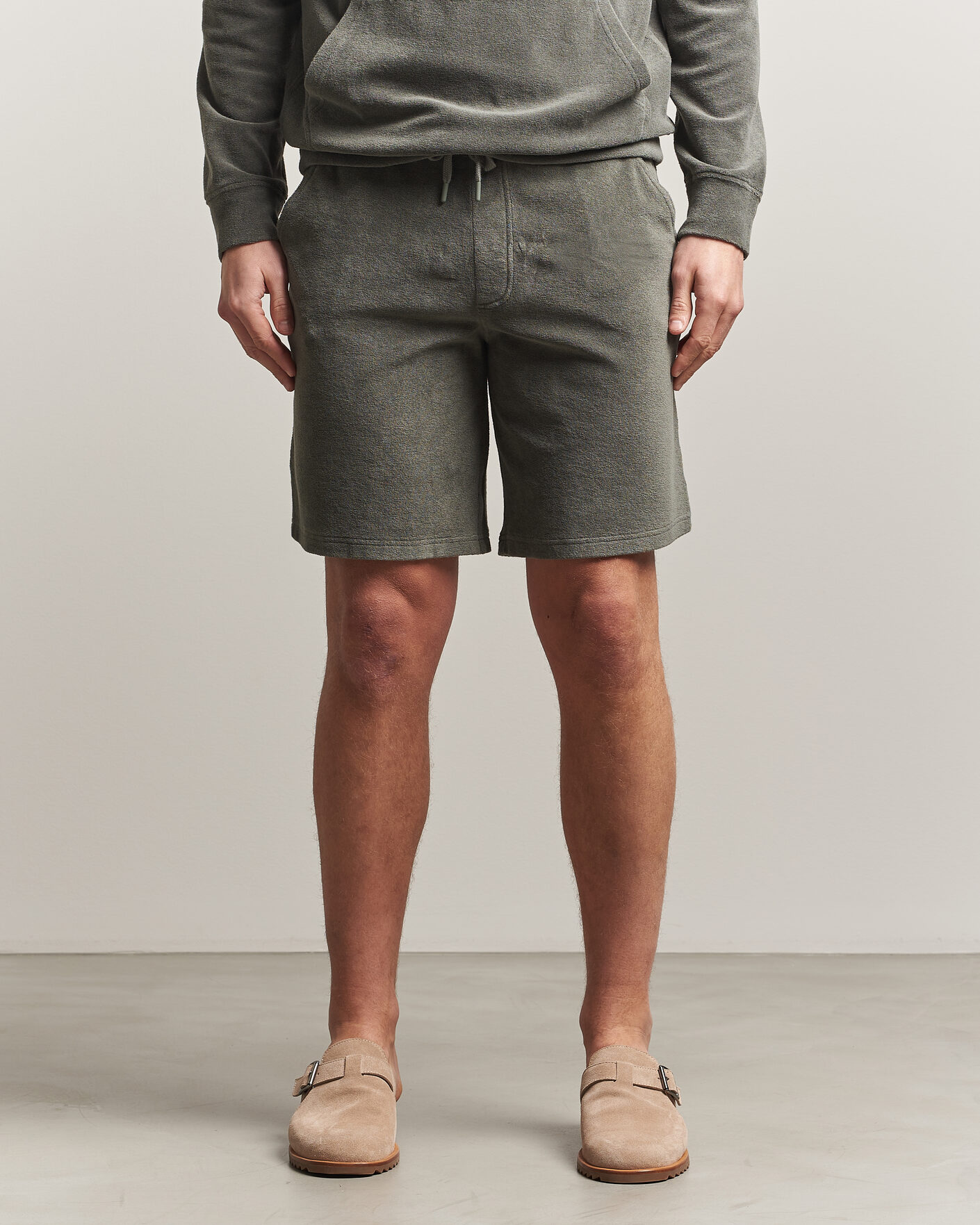 Herren | Shorts | Altea | Terry Drawstring Shorts Olive