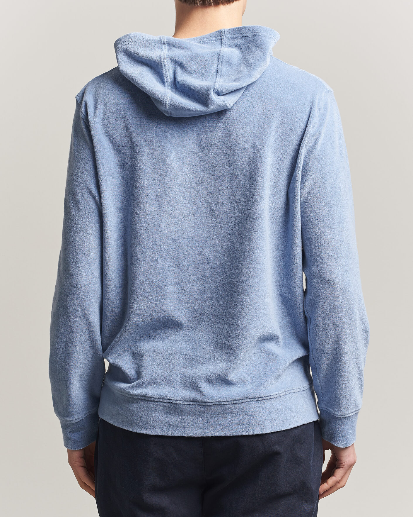 Herren | Pullover | Altea | Terry Cotton Hoodie Light Blue