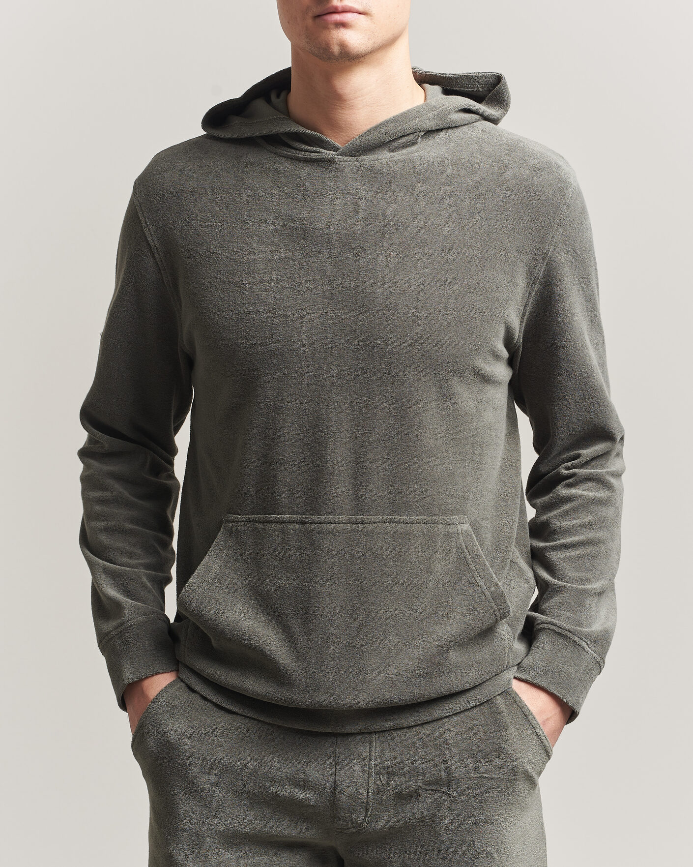 Herren | Pullover | Altea | Terry Cotton Hoodie Olive