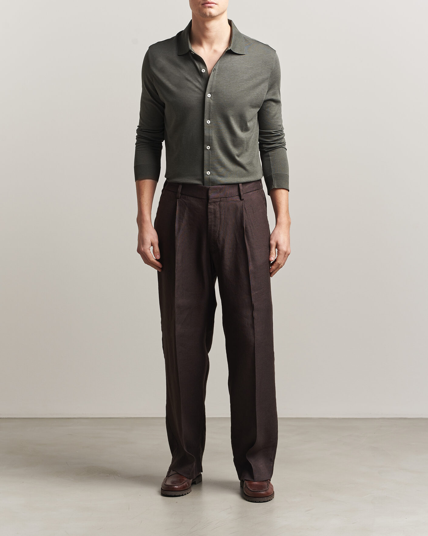 Herren | Hemden | Altea | Jersey Knit Shirt Olive